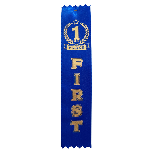 1st Place Satin Award Ribbon - Pack of 50 - With Pins Attached
