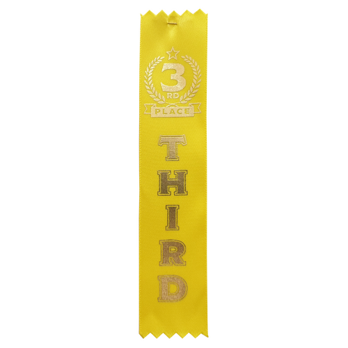 3rd Place Satin Ribbon - Pack of 50 - With Pins Attached