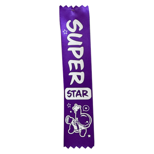 Super Star Award Ribbon - Pack of 50 - With Pins Attached