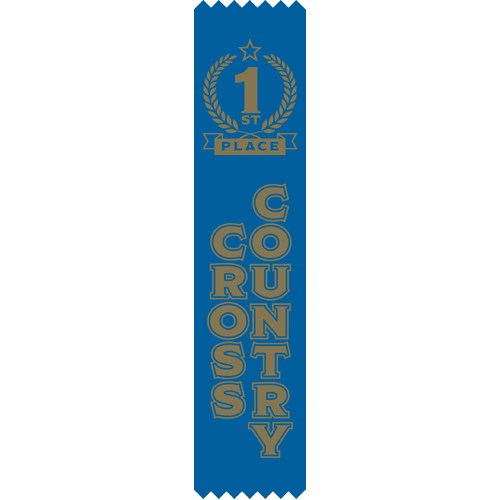 1st Place Cross Country Satin Ribbon - Pack of 50 - With Pins Attached
