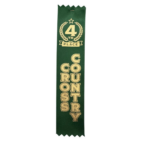 4th Place Cross Country Satin Award Ribbon - Pack of 50 - With Pins Attached